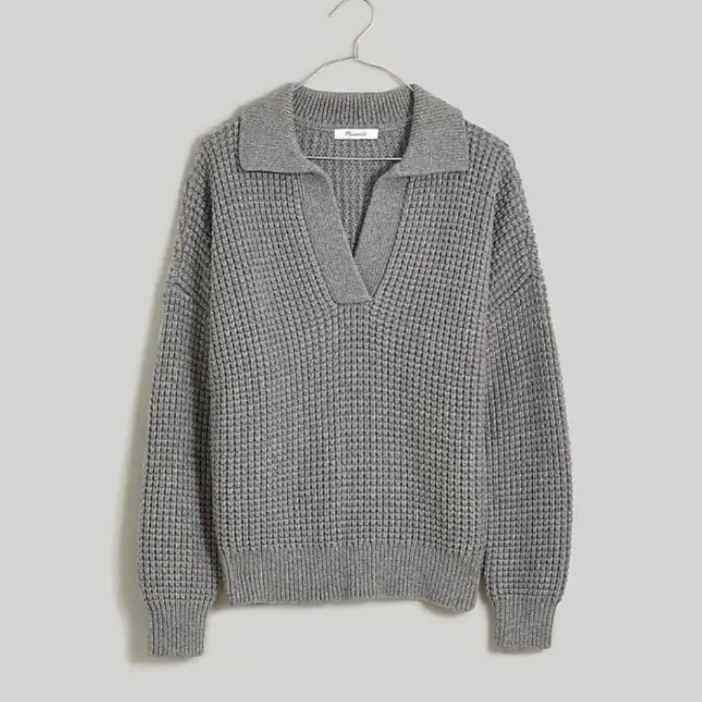 Madewell Waffle Knit Henley Size S - Picture 3 of 9